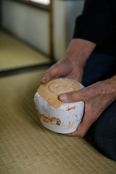 辻村史朗　志野茶碗　高台部分