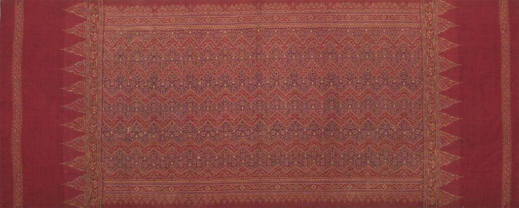 《鋸歯文様緯絣肩掛》スマトラ島・バンカ=ブリトゥン州